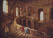 Hubert Robert Freitreppe im Schlob von Caprarola oil painting artist